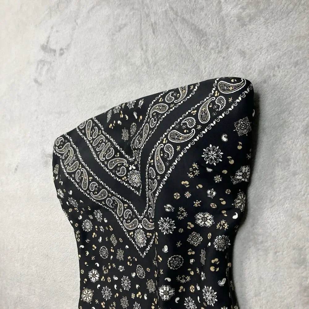J.Crew Classic Sculpt Gemma One Piece Swimsuit 8 Black Bandana Convertible Print
